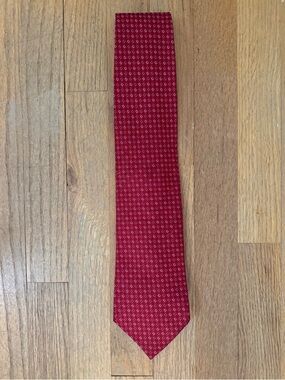 Ermenegildo Zegna Red Microdot Silk Tie